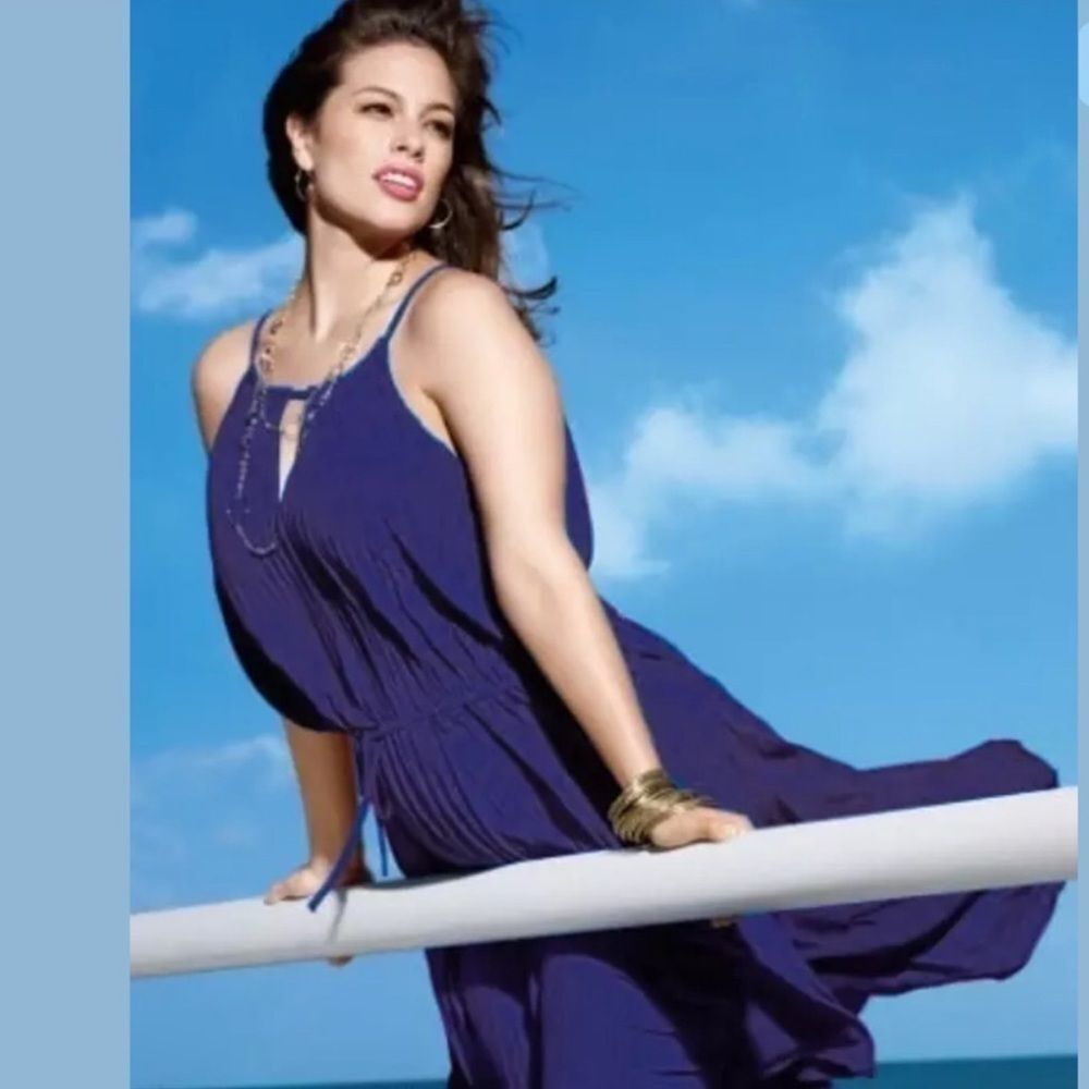 Lane Bryant VIOLET KEYHOLE PLEATED DRESS 18/20